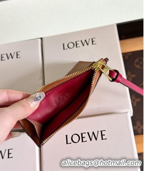 Top Quality Loewe Large Coin Card Holder in Soft Grained Leather 0402 Brown 2024