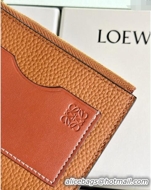 Top Quality Loewe Large Coin Card Holder in Soft Grained Leather 0402 Brown 2024