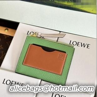 Popular Style Loewe Large Coin Card Holder in Soft Grained Leather 0402 Green 2024