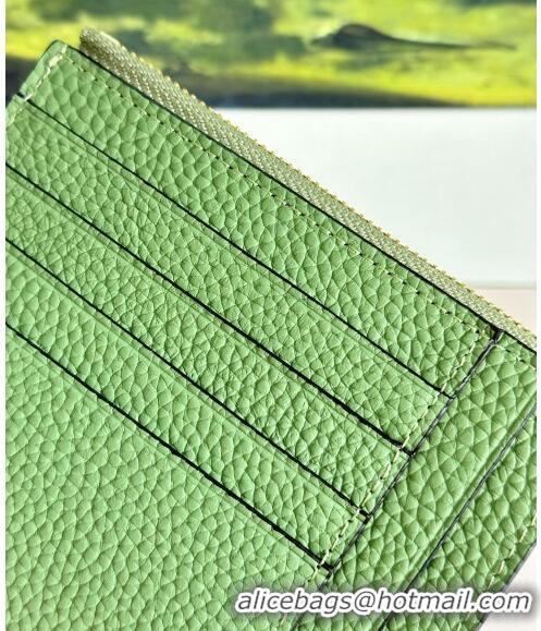 Popular Style Loewe Large Coin Card Holder in Soft Grained Leather 0402 Green 2024