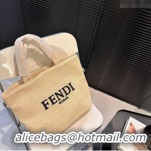 Top Quality Fendi Straw Tote bag 040201 Khaki 2024