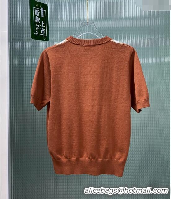 ​Grade Design Prada Knit Short-sleeved Sweater P032704 Brown 2024