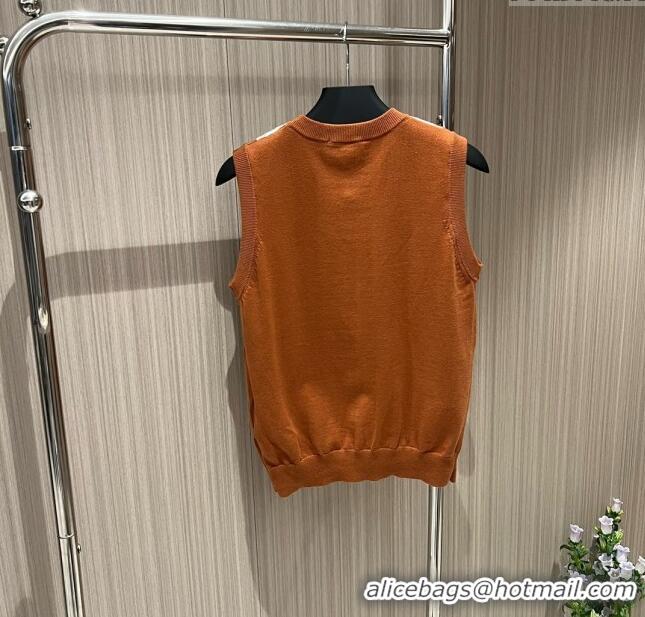 Hot Sale Design Prada Knit Vest P032705 Brown 2024