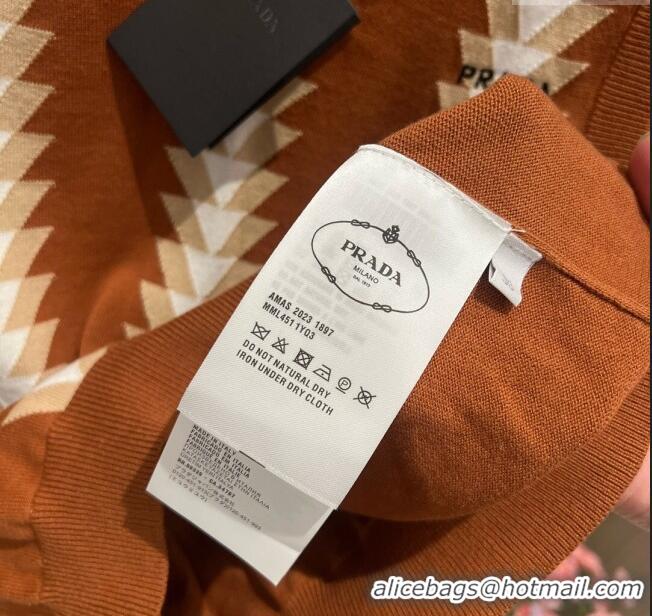 Hot Sale Design Prada Knit Vest P032705 Brown 2024