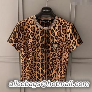 ​Reasonable Price Dolce & Gabbana Leopard Cotton T-shirt DG032709 2024