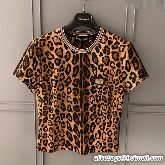 ​Reasonable Price Dolce & Gabbana Leopard Cotton T-shirt DG032709 2024