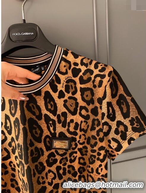 ​Reasonable Price Dolce & Gabbana Leopard Cotton T-shirt DG032709 2024