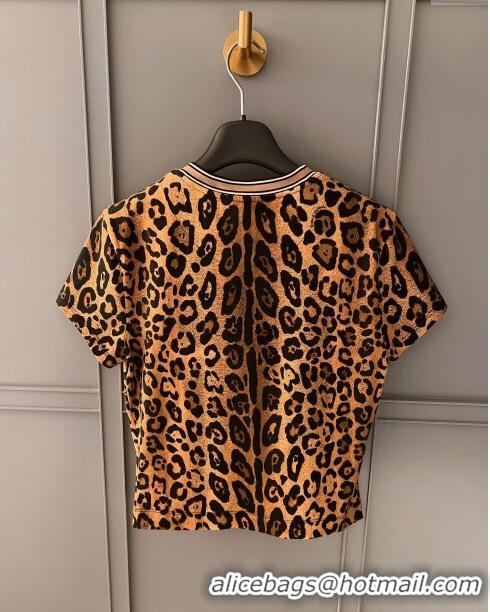 ​Reasonable Price Dolce & Gabbana Leopard Cotton T-shirt DG032709 2024