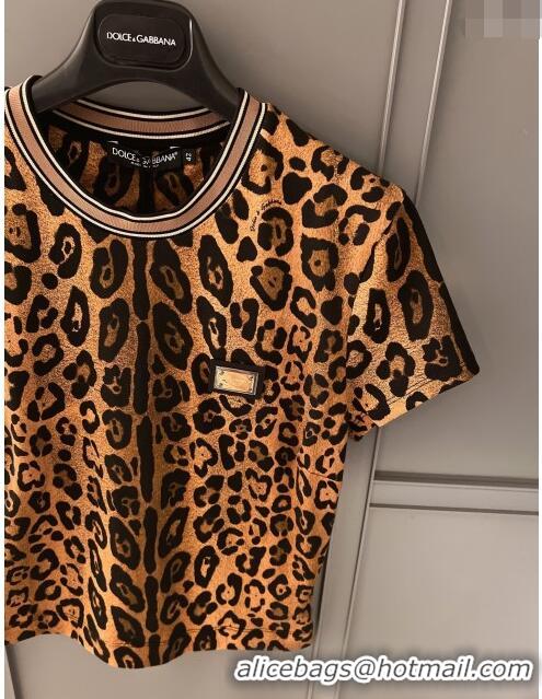 ​Reasonable Price Dolce & Gabbana Leopard Cotton T-shirt DG032709 2024