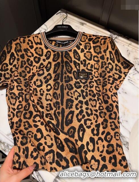 ​Reasonable Price Dolce & Gabbana Leopard Cotton T-shirt DG032709 2024