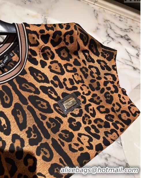 ​Reasonable Price Dolce & Gabbana Leopard Cotton T-shirt DG032709 2024