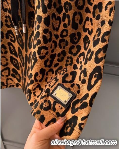 Top Quality Dolce & Gabbana Leopard Cotton T-shirt DG032710 2024