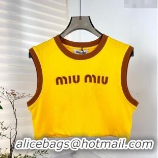 Trendy Design Miu Miu Cotton Short Vest M032717 Yellow 2024