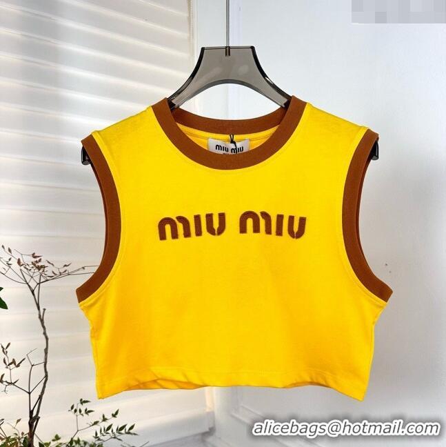 Trendy Design Miu Miu Cotton Short Vest M032717 Yellow 2024