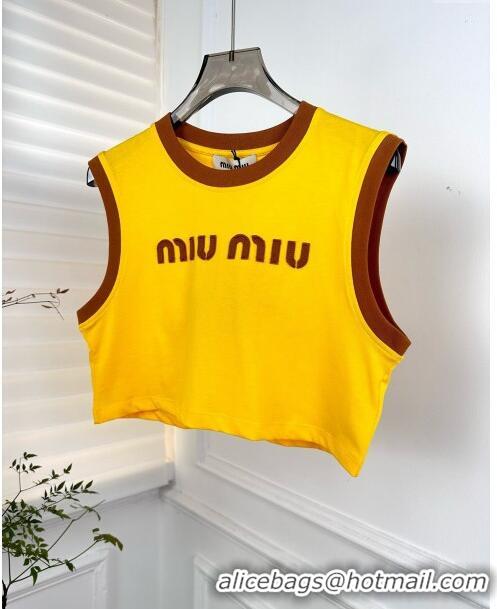 Trendy Design Miu Miu Cotton Short Vest M032717 Yellow 2024