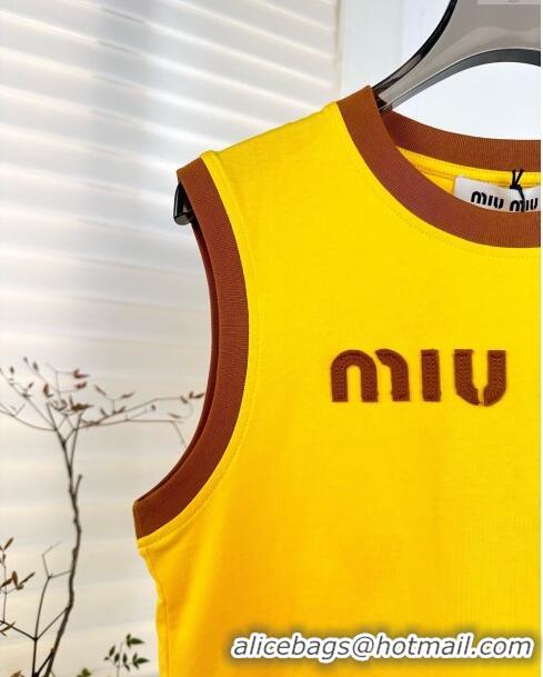 Trendy Design Miu Miu Cotton Short Vest M032717 Yellow 2024