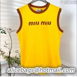 Promotional Miu Miu Cotton Vest M032716 Yellow 2024