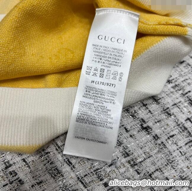 Super Quality Gucci Wool Short-sleeved Sweater G032723 Yellow 2024