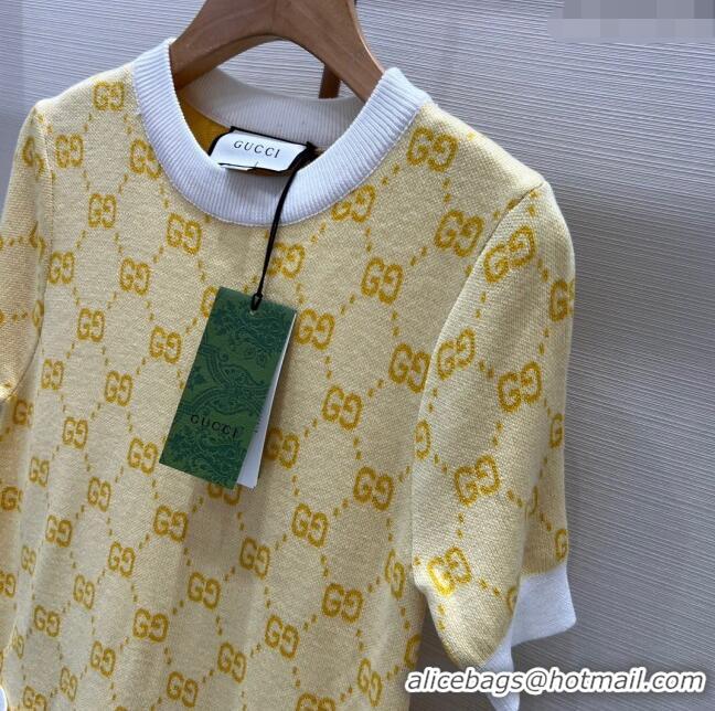 Buy Fashionable Gucci Wool Dress G032724 Yellow 2024