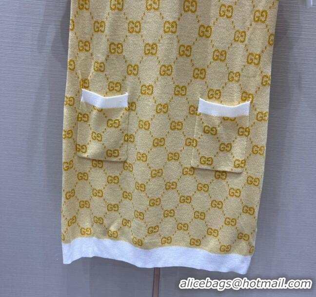 Buy Fashionable Gucci Wool Dress G032724 Yellow 2024