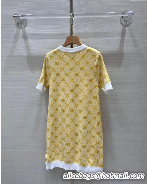 Buy Fashionable Gucci Wool Dress G032724 Yellow 2024