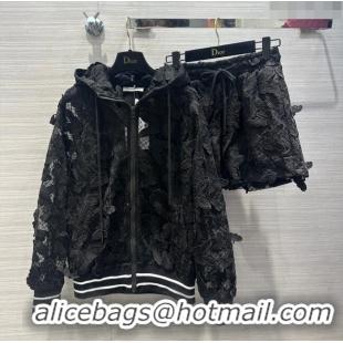 Affordable Price Dior Butterfly Jacket and Shorts D032728 Black 2024