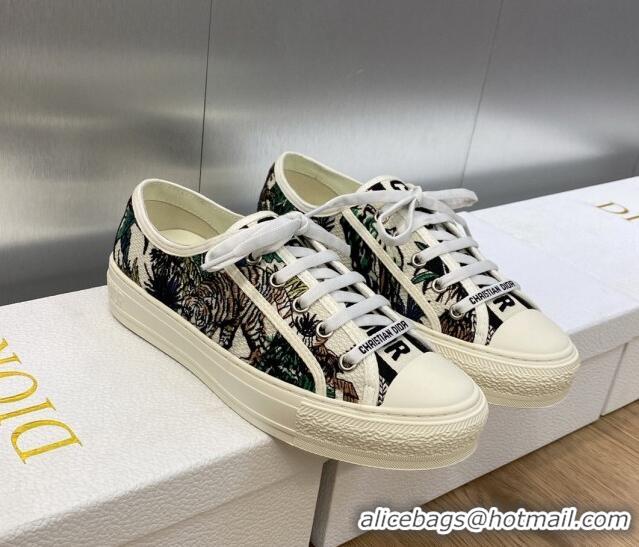 Good Quality Dior Walk'n'Dior Sneakers in Tiger Embroidered Cotton 226005