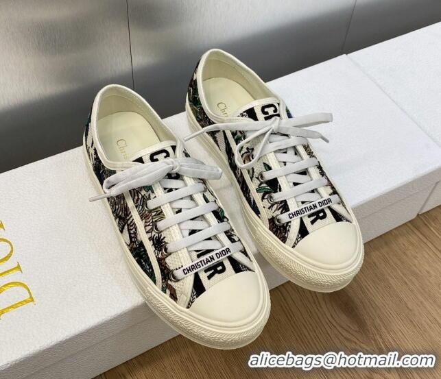 Good Quality Dior Walk'n'Dior Sneakers in Tiger Embroidered Cotton 226005