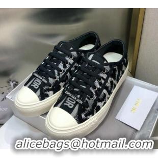 Best Grade Dior Walk'n'Dior Sneakers in Embroidered Cotton Silver/Black 226021