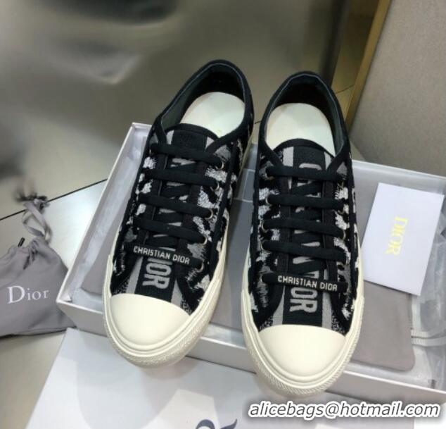 Best Grade Dior Walk'n'Dior Sneakers in Embroidered Cotton Silver/Black 226021