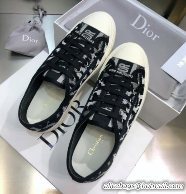 Best Grade Dior Walk'n'Dior Sneakers in Embroidered Cotton Silver/Black 226021