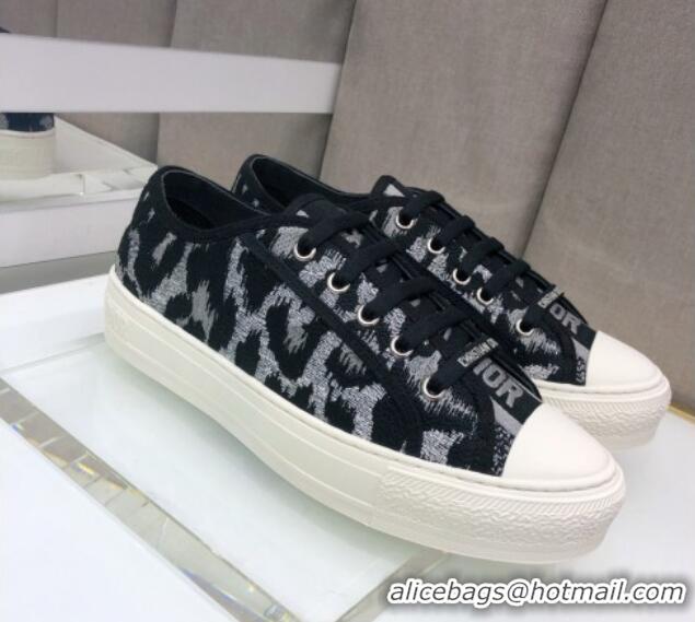 Best Grade Dior Walk'n'Dior Sneakers in Embroidered Cotton Silver/Black 226021