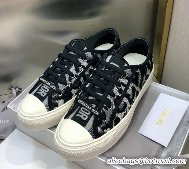 Best Grade Dior Walk'n'Dior Sneakers in Embroidered Cotton Silver/Black 226021