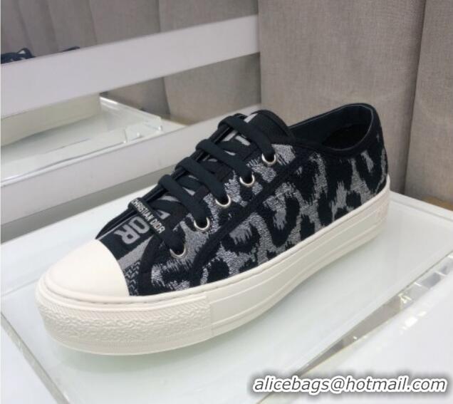 Best Grade Dior Walk'n'Dior Sneakers in Embroidered Cotton Silver/Black 226021