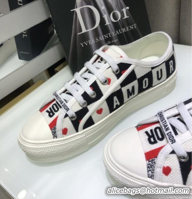 Good Product Dior Walk'n'Dior Sneakers in Heart Check Embroidered Cotton 226022