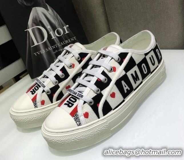 Good Product Dior Walk'n'Dior Sneakers in Heart Check Embroidered Cotton 226022