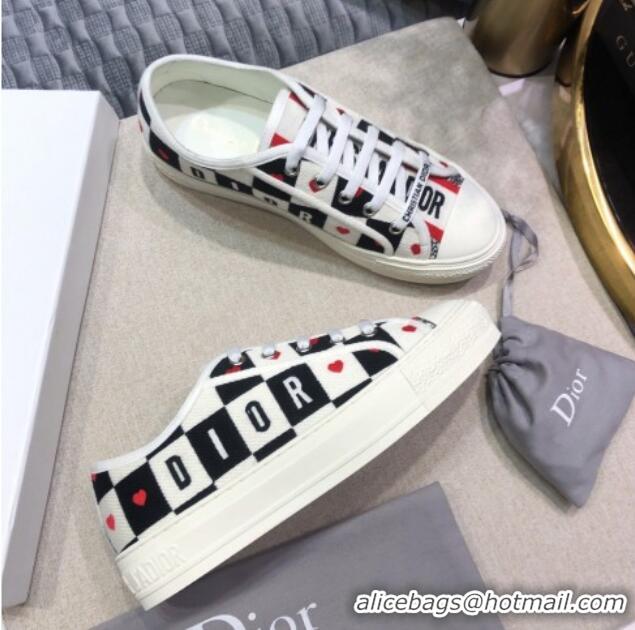 Good Product Dior Walk'n'Dior Sneakers in Heart Check Embroidered Cotton 226022