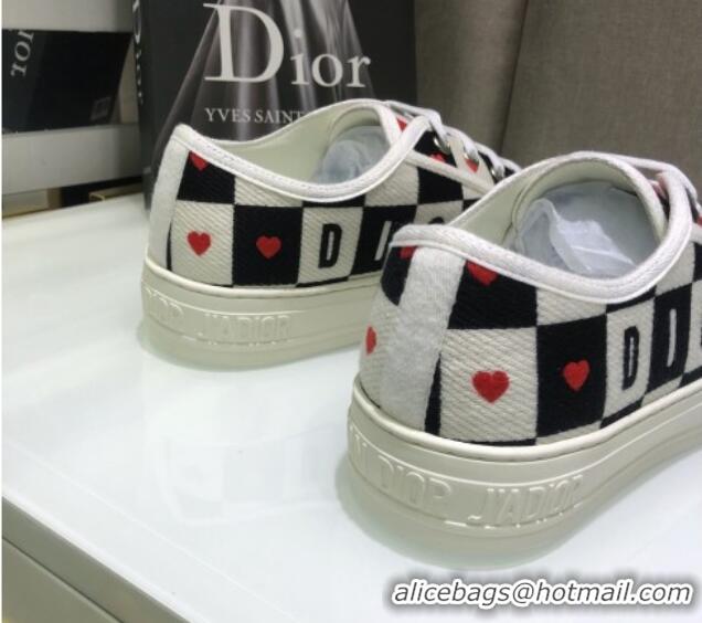 Good Product Dior Walk'n'Dior Sneakers in Heart Check Embroidered Cotton 226022