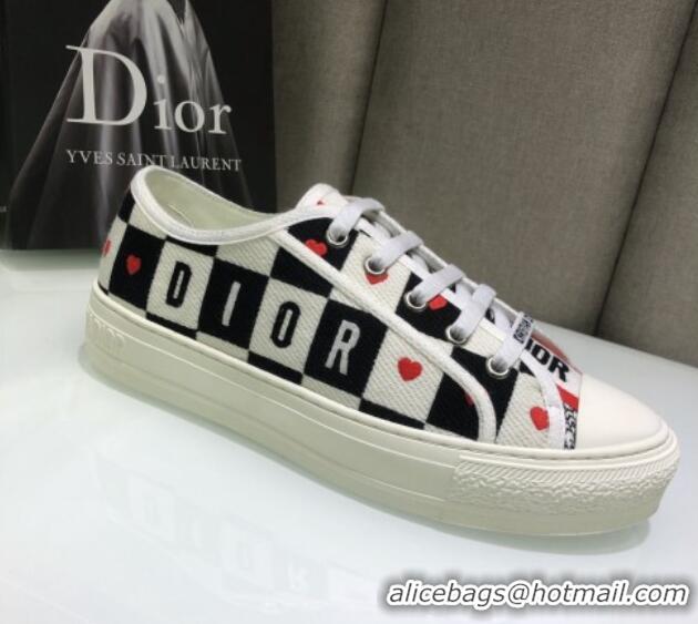 Good Product Dior Walk'n'Dior Sneakers in Heart Check Embroidered Cotton 226022