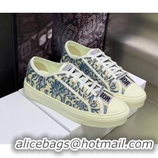 Good Looking Dior Walk'n'Dior Sneakers in Embroidered Cotton Denim Blue 226010