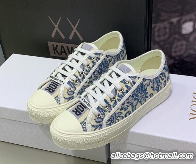 Good Looking Dior Walk'n'Dior Sneakers in Embroidered Cotton Denim Blue 226010