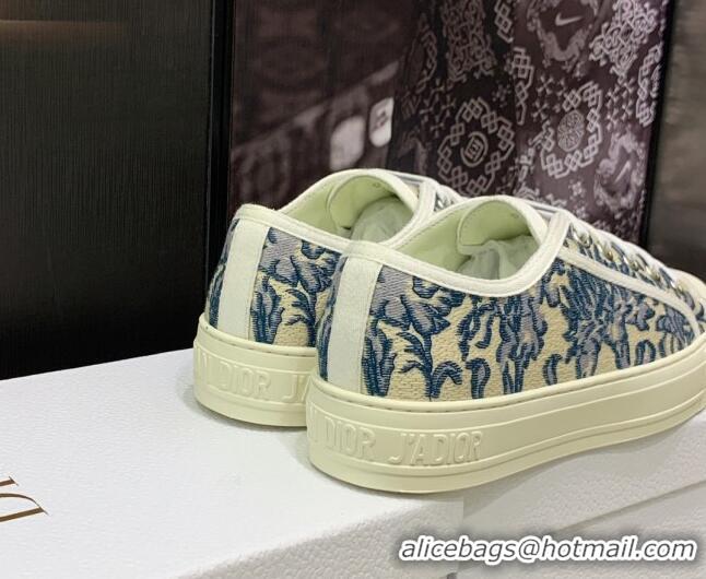 Good Looking Dior Walk'n'Dior Sneakers in Embroidered Cotton Denim Blue 226010