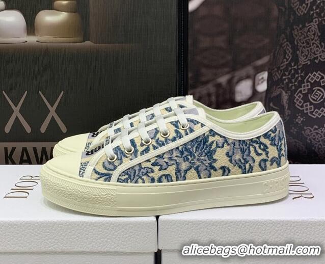 Good Looking Dior Walk'n'Dior Sneakers in Embroidered Cotton Denim Blue 226010