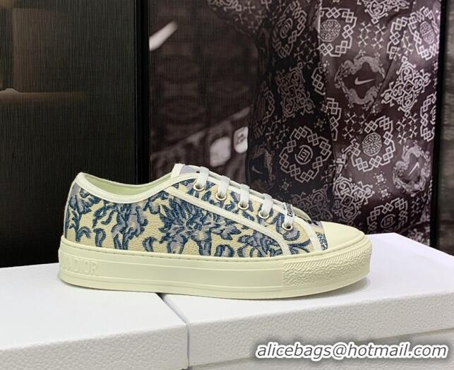 Good Looking Dior Walk'n'Dior Sneakers in Embroidered Cotton Denim Blue 226010