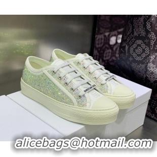 Low Price Dior Walk'n'DiorSneakers in Crystals Embroidery White 226006