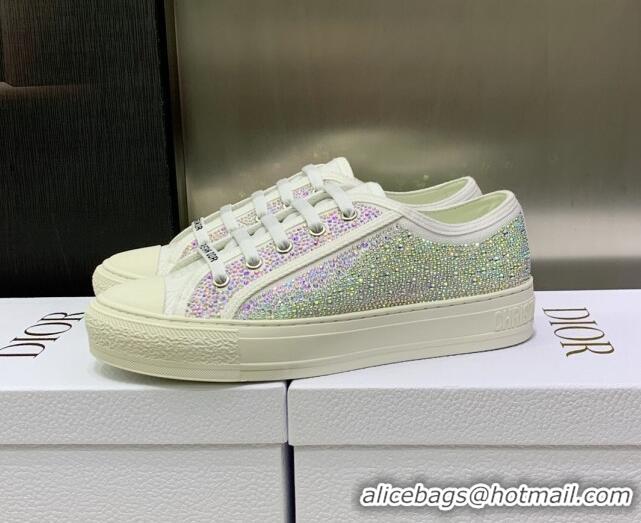 Low Price Dior Walk'n'DiorSneakers in Crystals Embroidery White 226006