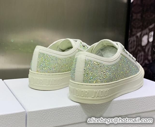 Low Price Dior Walk'n'DiorSneakers in Crystals Embroidery White 226006