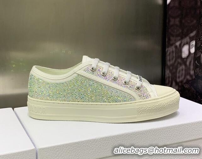 Low Price Dior Walk'n'DiorSneakers in Crystals Embroidery White 226006