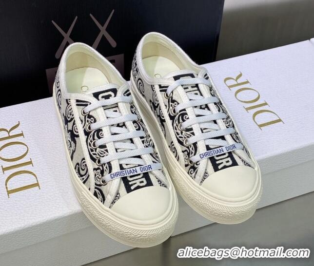 Buy Luxury Dior Walk'n'Dior Sneakers in Embroidered Cotton Black/White 226011