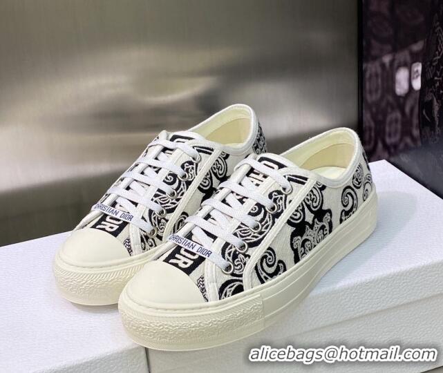 Buy Luxury Dior Walk'n'Dior Sneakers in Embroidered Cotton Black/White 226011